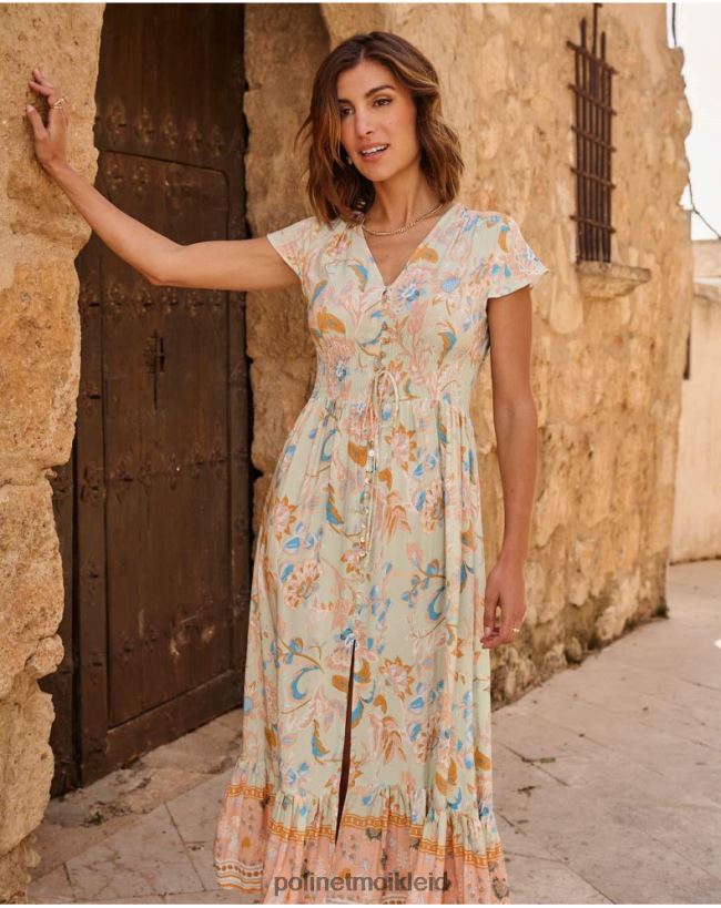 Polin et moi Boho-Ireny-Kleid HT8R36 Kleidung wassergrün