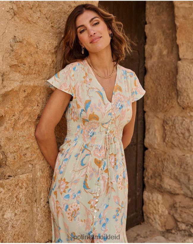 Polin et moi Boho-Ireny-Kleid HT8R36 Kleidung wassergrün