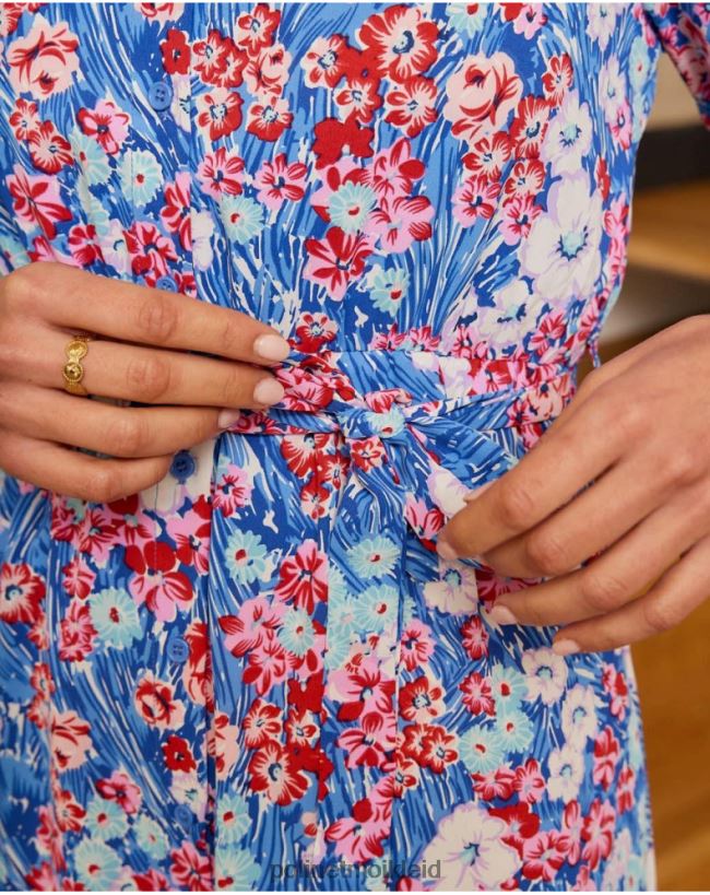 Polin et moi Camisero Blumen Agata HT8R51 Kleidung klein blau