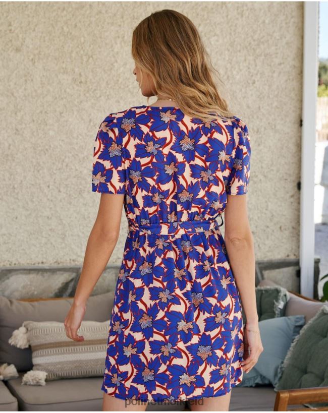 Polin et moi Charlotte kurzes Kleid HT8R112 Kleidung klein blau