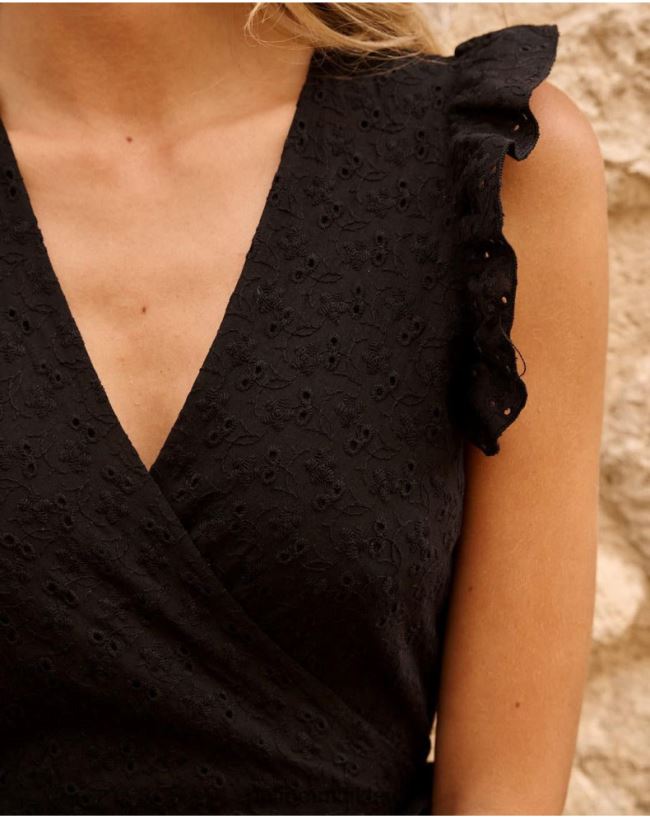 Polin et moi Crossover-Kleid von Azara HT8R44 Kleidung Schwarz