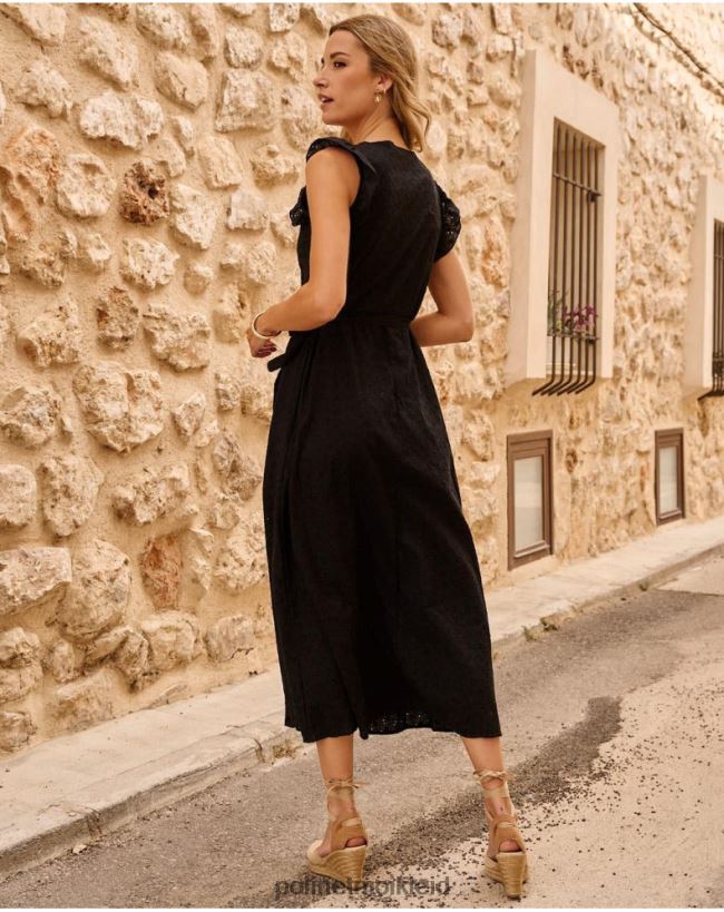 Polin et moi Crossover-Kleid von Azara HT8R44 Kleidung Schwarz