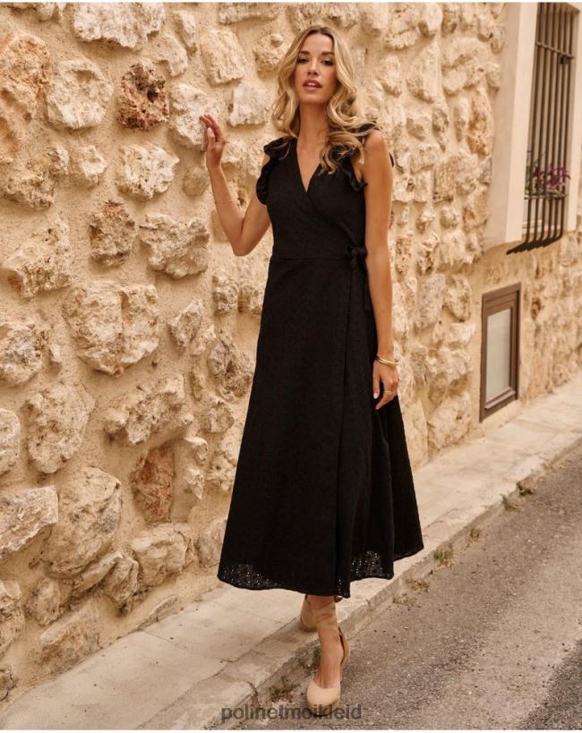 Polin et moi Crossover-Kleid von Azara HT8R44 Kleidung Schwarz