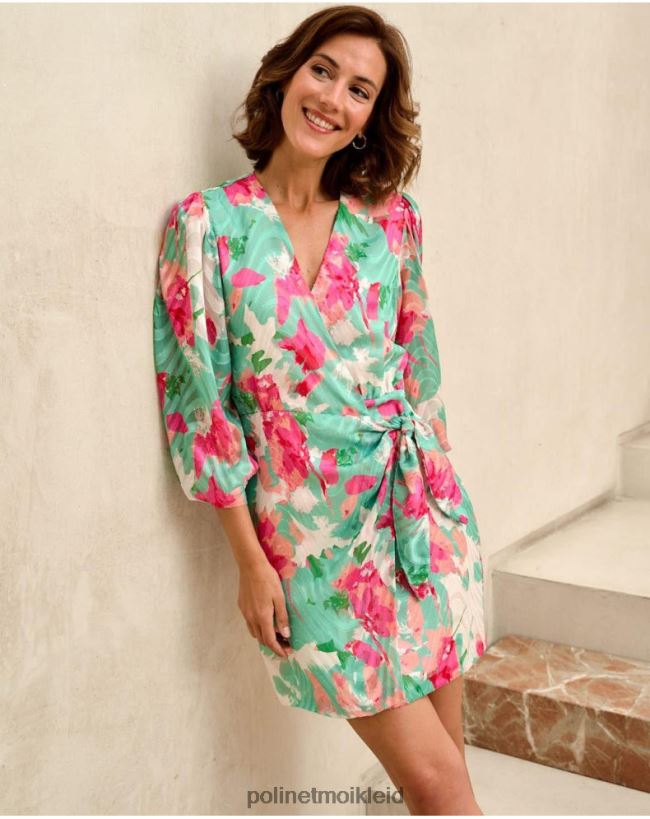 Polin et moi Denise-Kleid mit Schleife HT8R81 Kleidung wassergrün