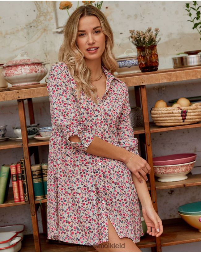 Polin et moi Denise kurzes Kleid HT8R144 Kleidung Himbeere