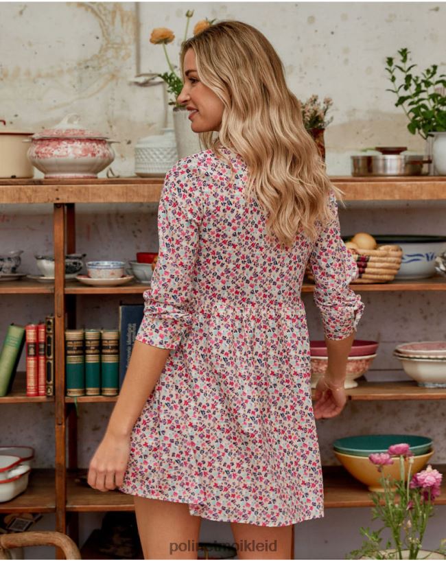 Polin et moi Denise kurzes Kleid HT8R144 Kleidung Himbeere