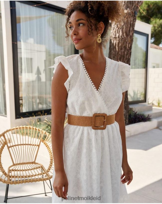 Polin et moi Diane kurzes Kleid HT8R384 Kleidung Weiß