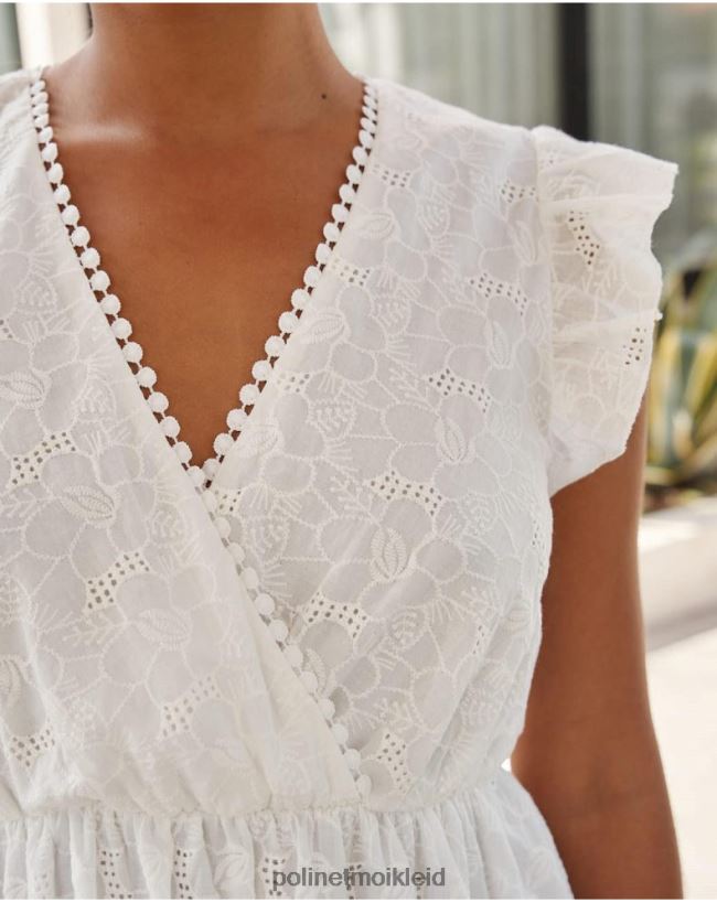 Polin et moi Diane kurzes Kleid HT8R384 Kleidung Weiß