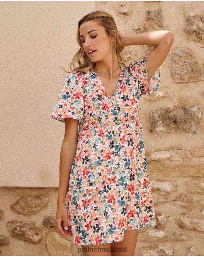 Polin et moi Donia Blumenkleid HT8R54 Kleidung Smaragdgrün