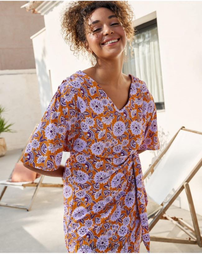 Polin et moi Felisa-Knotenkleid HT8R39 Kleidung lila