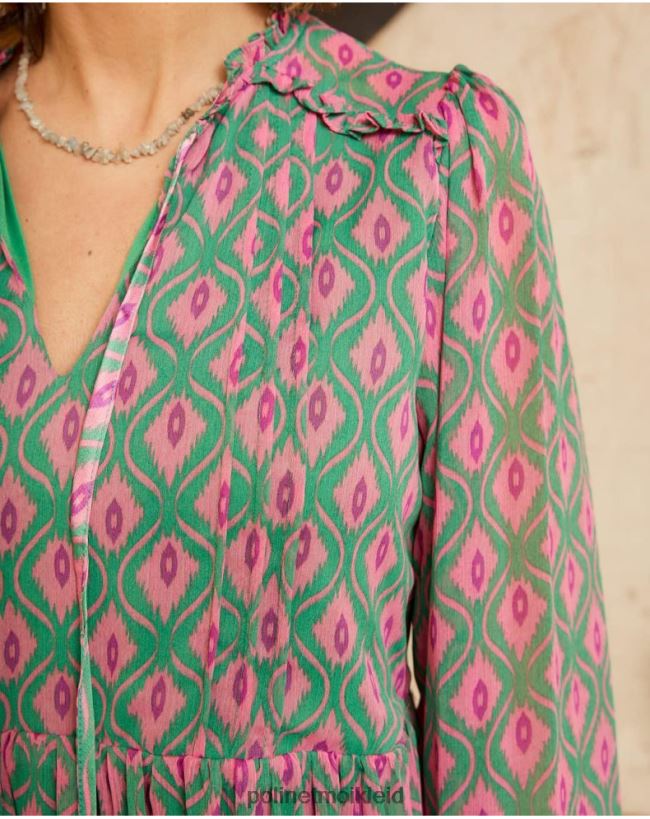 Polin et moi Geometrisches Kleid von Rafaella HT8R135 Kleidung Smaragdgrün