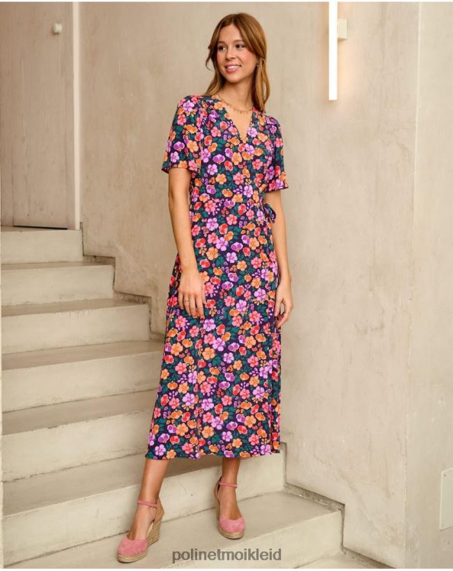 Polin et moi Gilda langes Kleid HT8R130 Kleidung Marine