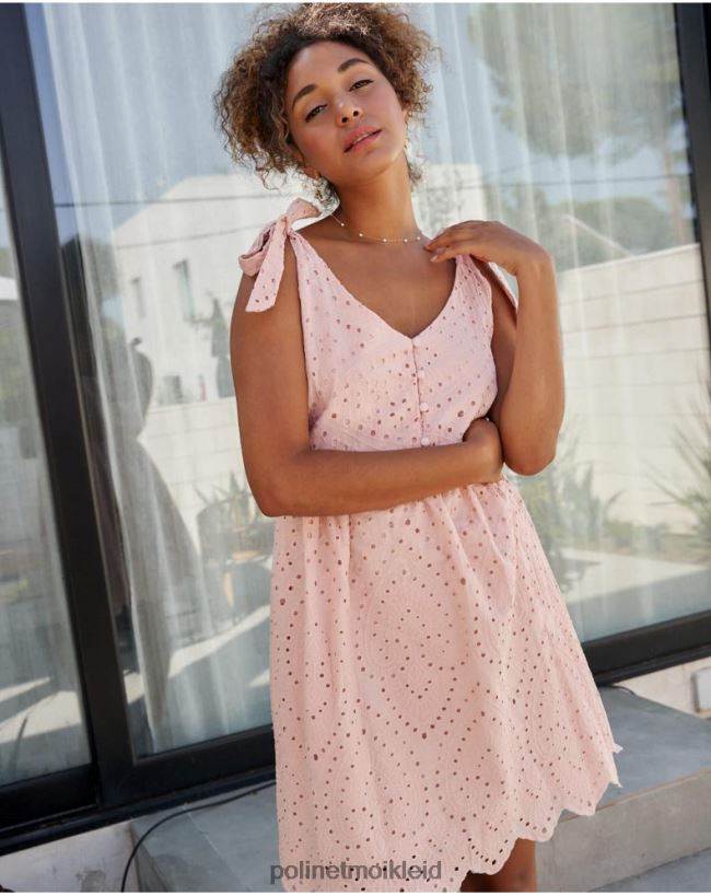 Polin et moi Kleid Berta Krawatten HT8R3 Kleidung Rose