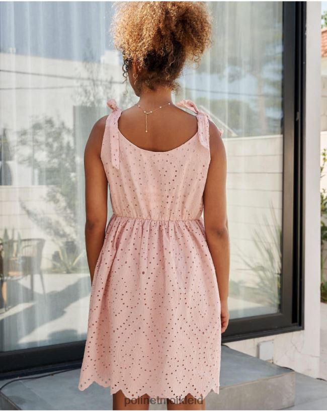Polin et moi Kleid Berta Krawatten HT8R3 Kleidung Rose