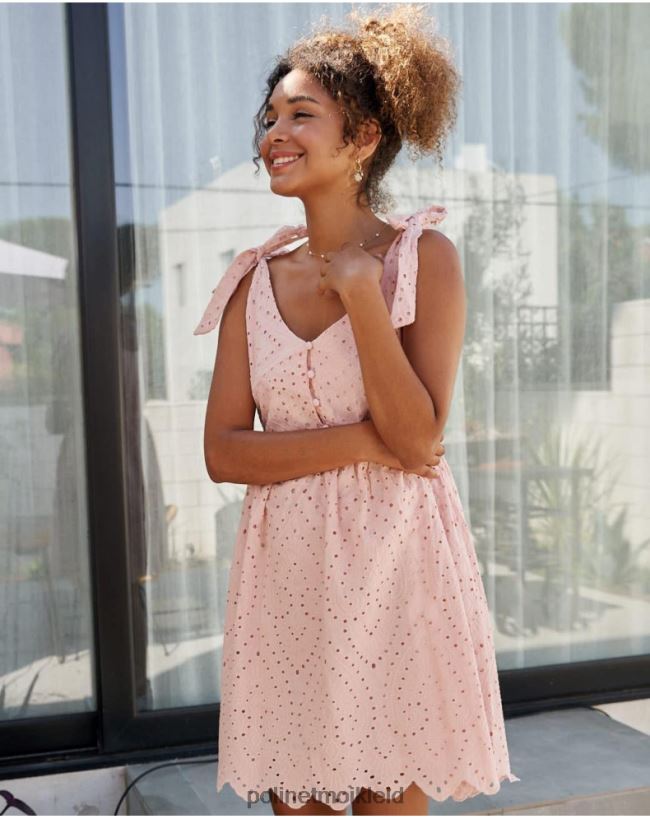 Polin et moi Kleid Berta Krawatten HT8R3 Kleidung Rose