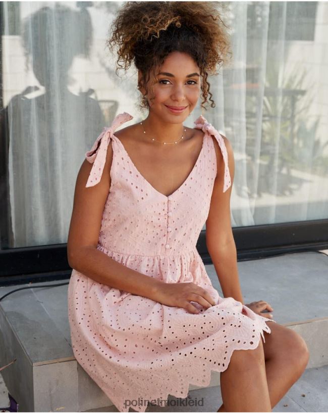 Polin et moi Kleid Berta Krawatten HT8R3 Kleidung Rose