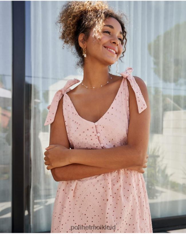 Polin et moi Kleid Berta Krawatten HT8R3 Kleidung Rose