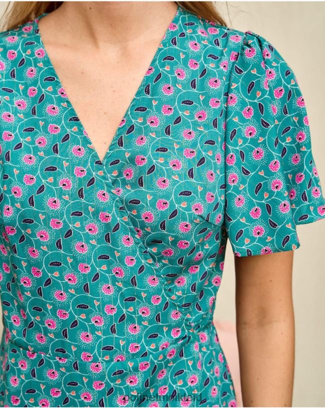 Polin et moi Kleid Cross-Over-Doli HT8R87 Kleidung grüner Wald