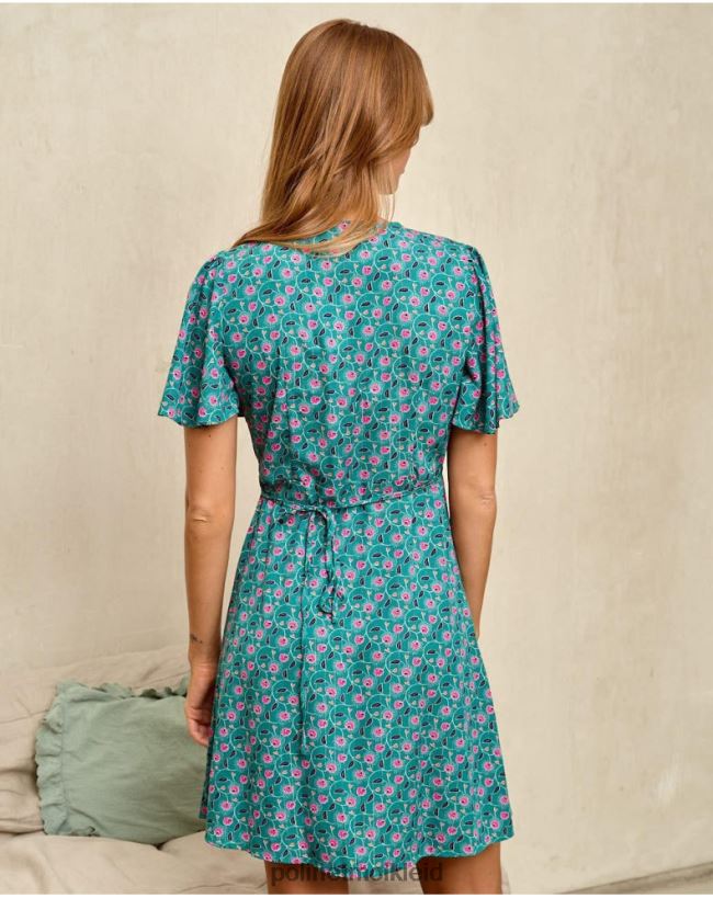 Polin et moi Kleid Cross-Over-Doli HT8R87 Kleidung grüner Wald