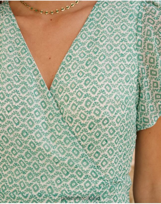 Polin et moi Kleid Crossover Alex HT8R85 Kleidung Smaragdgrün