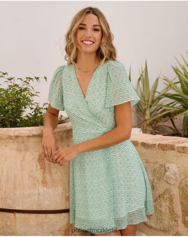 Polin et moi Kleid Crossover Alex HT8R85 Kleidung Smaragdgrün