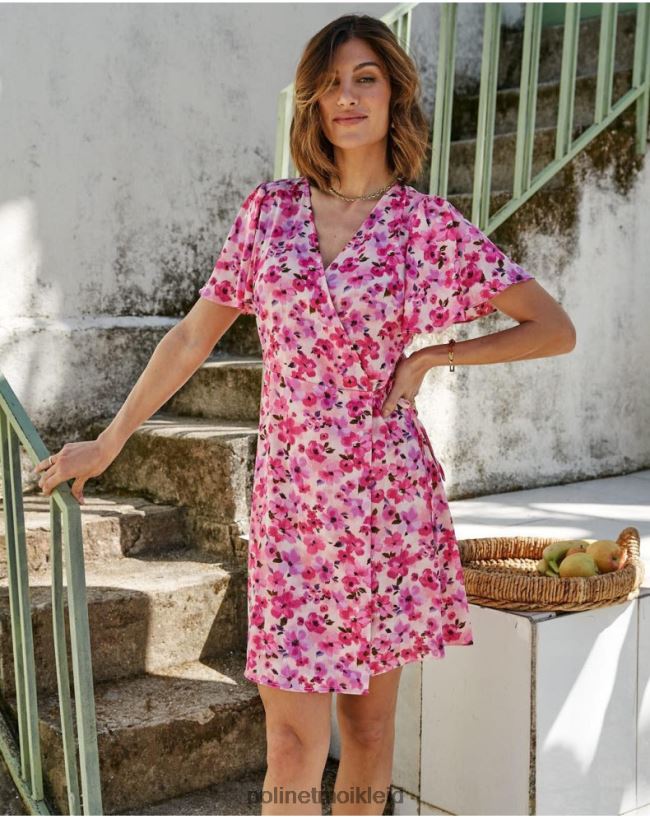 Polin et moi Kleid Crossover Corina HT8R74 Kleidung Rose