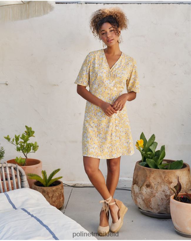 Polin et moi Kleid Crossover Edda HT8R33 Kleidung Gelb