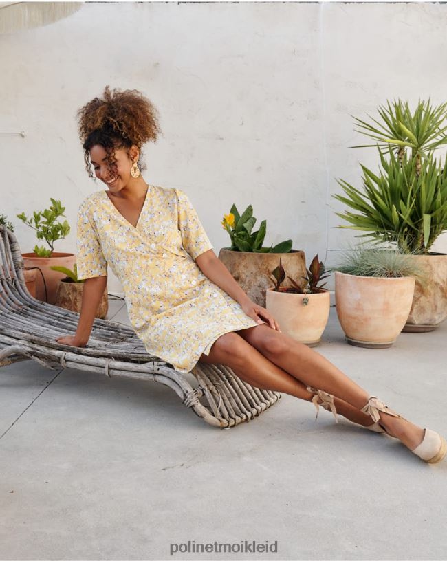 Polin et moi Kleid Crossover Edda HT8R33 Kleidung Gelb