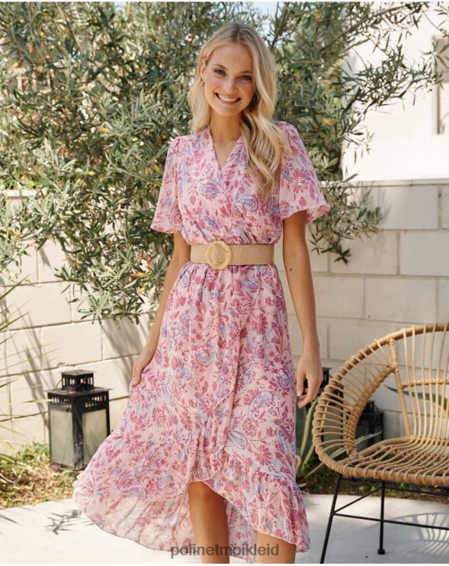 Polin et moi Kleid Crossover Naiare HT8R1 Kleidung Rose