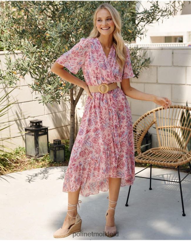 Polin et moi Kleid Crossover Naiare HT8R1 Kleidung Rose