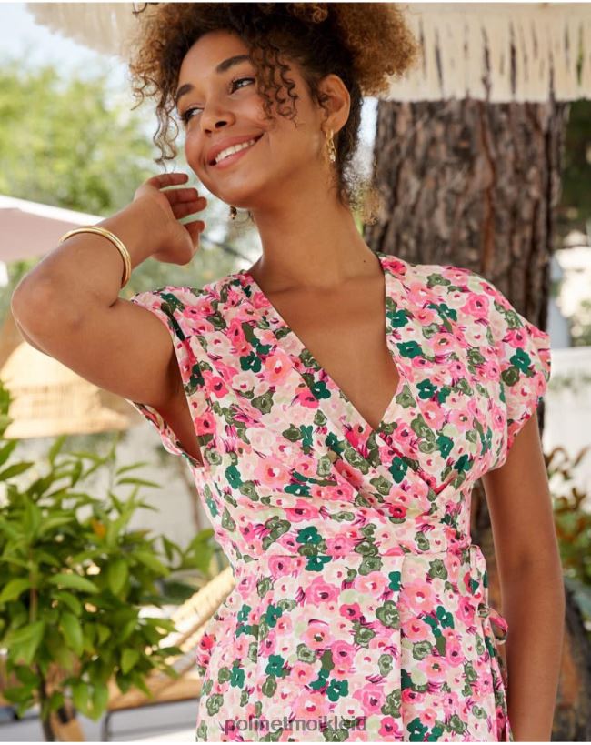 Polin et moi Kleid Crossover Tana HT8R23 Kleidung Himbeere