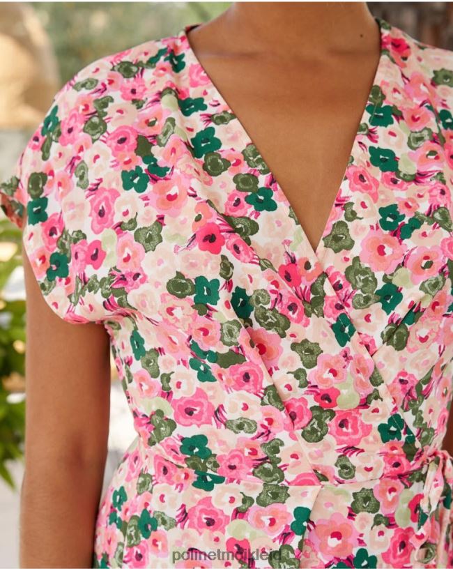 Polin et moi Kleid Crossover Tana HT8R23 Kleidung Himbeere