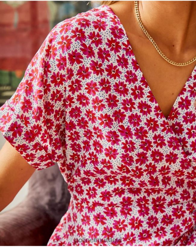 Polin et moi Kleid Knoten Jasmin HT8R115 Kleidung Himbeere