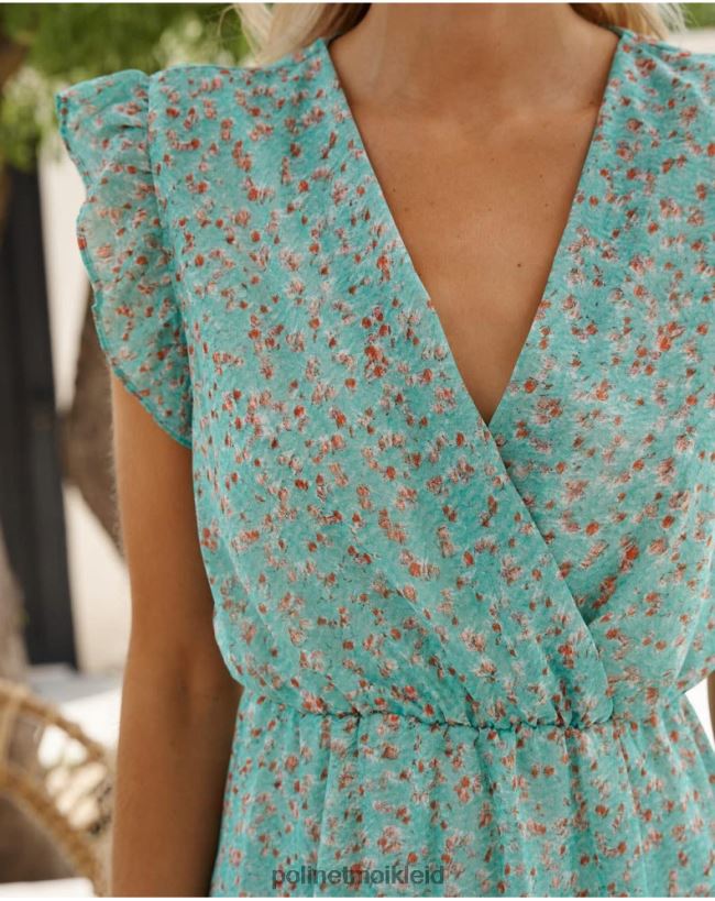 Polin et moi Kleid Rüschen Afrika HT8R21 Kleidung wassergrün