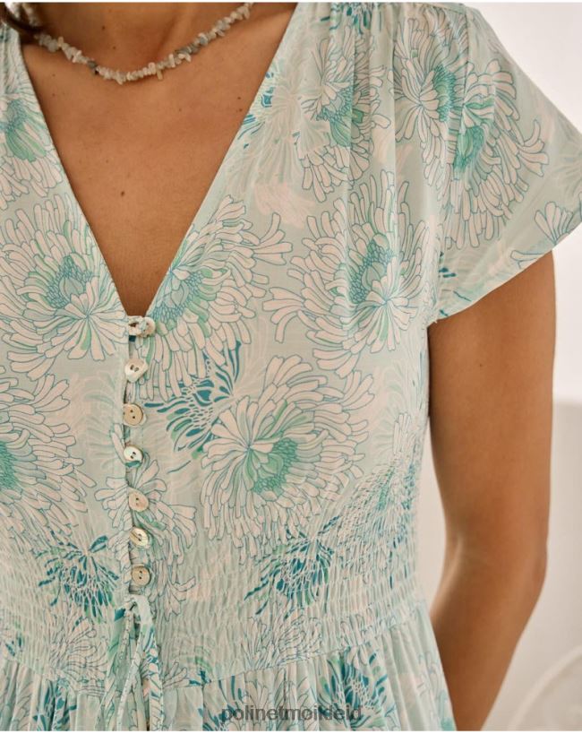 Polin et moi Kleid ausgestellt Vicky HT8R62 Kleidung Türkis