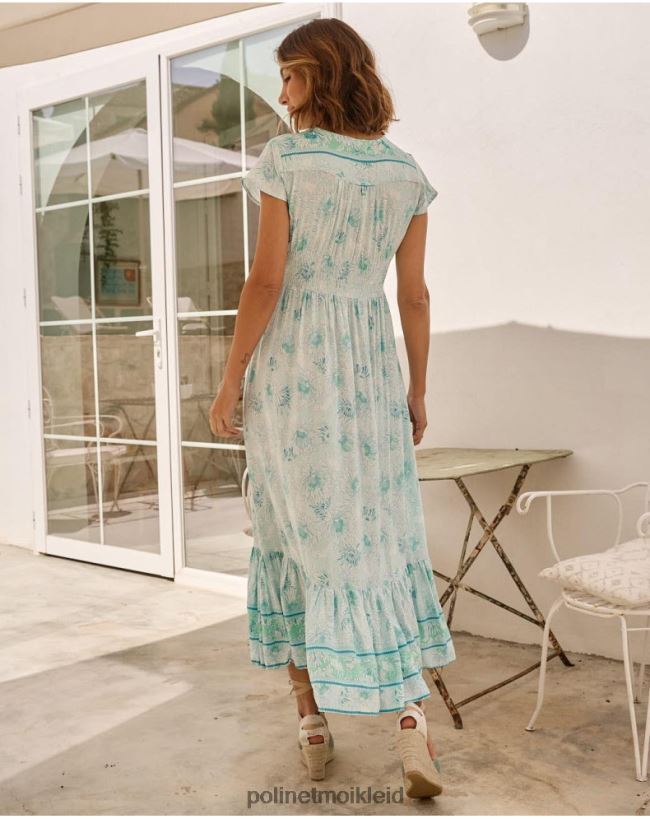 Polin et moi Kleid ausgestellt Vicky HT8R62 Kleidung Türkis