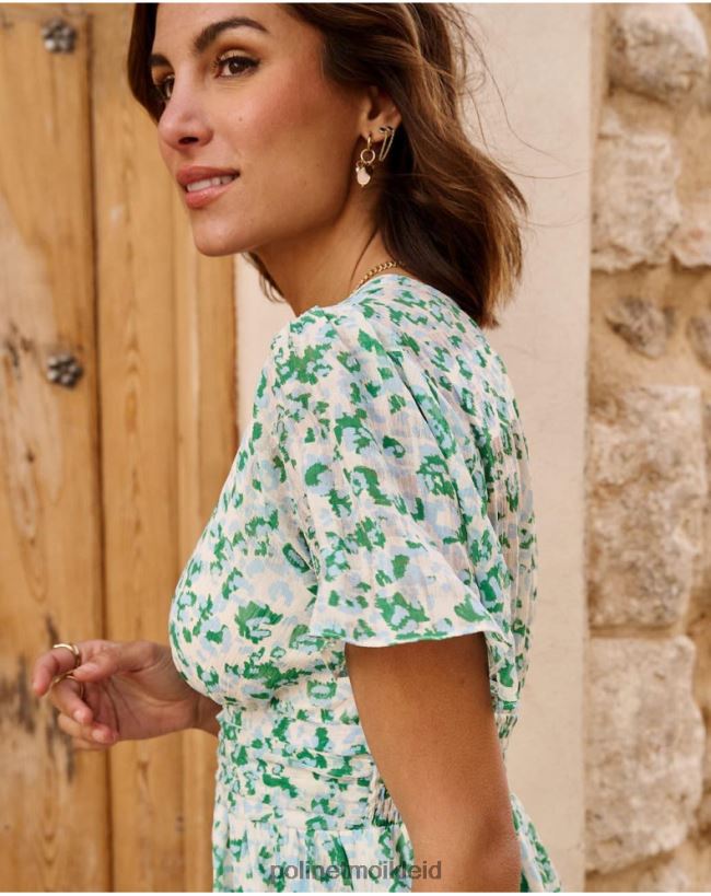 Polin et moi Kleid geflecktes Celeste HT8R34 Kleidung Türkis