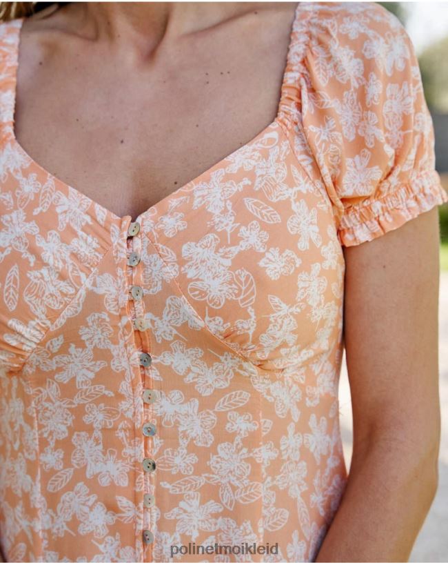 Polin et moi Kleid mit Cleofe-Knöpfen HT8R90 Kleidung Pfirsich