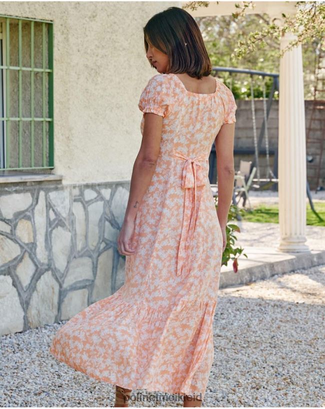 Polin et moi Kleid mit Cleofe-Knöpfen HT8R90 Kleidung Pfirsich