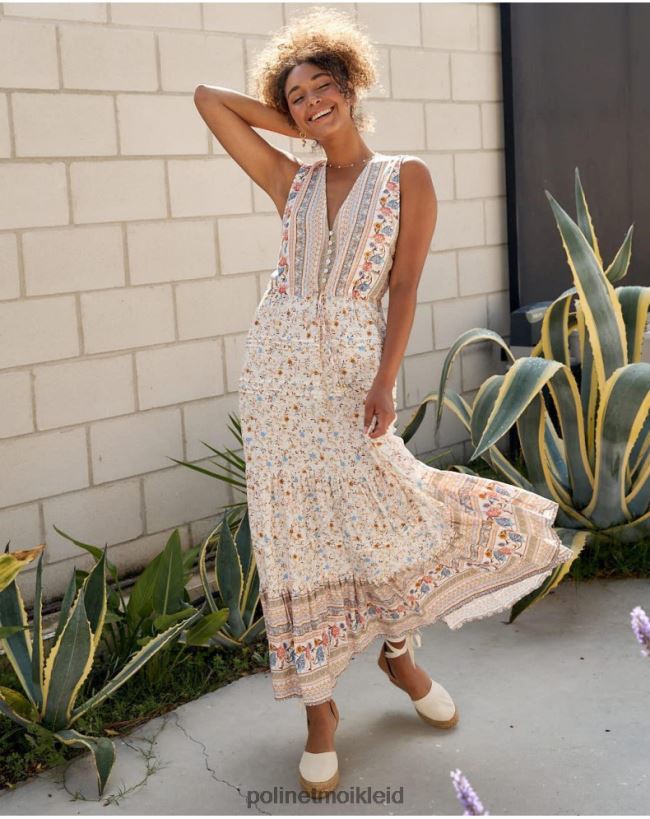 Polin et moi Kleid mit Eleny-Knöpfen HT8R10 Kleidung roh