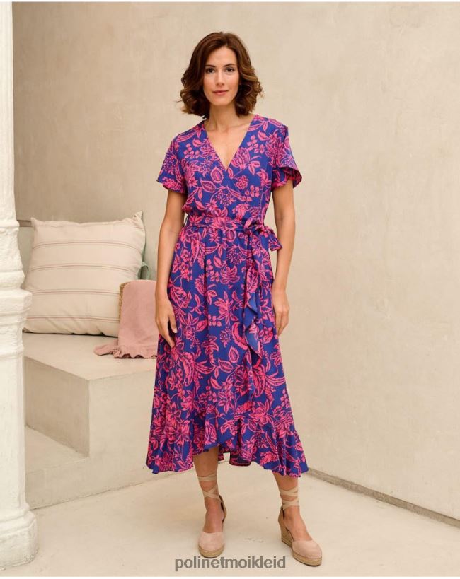 Polin et moi Kleid mit Rüschen Dila HT8R129 Kleidung klein blau