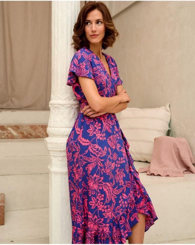 Polin et moi Kleid mit Rüschen Dila HT8R129 Kleidung klein blau