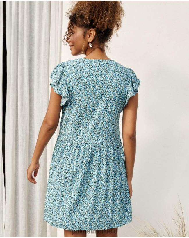 Polin et moi Kleid mit Rüschen Lena HT8R30 Kleidung klein blau