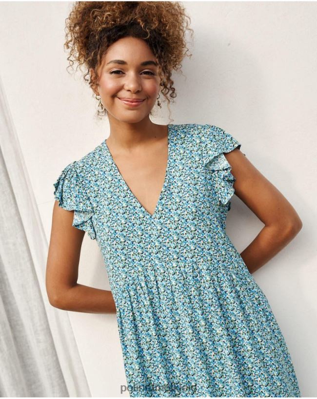 Polin et moi Kleid mit Rüschen Lena HT8R30 Kleidung klein blau