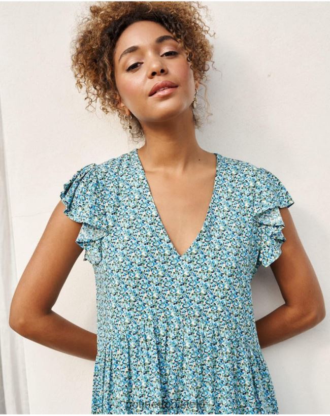 Polin et moi Kleid mit Rüschen Lena HT8R30 Kleidung klein blau