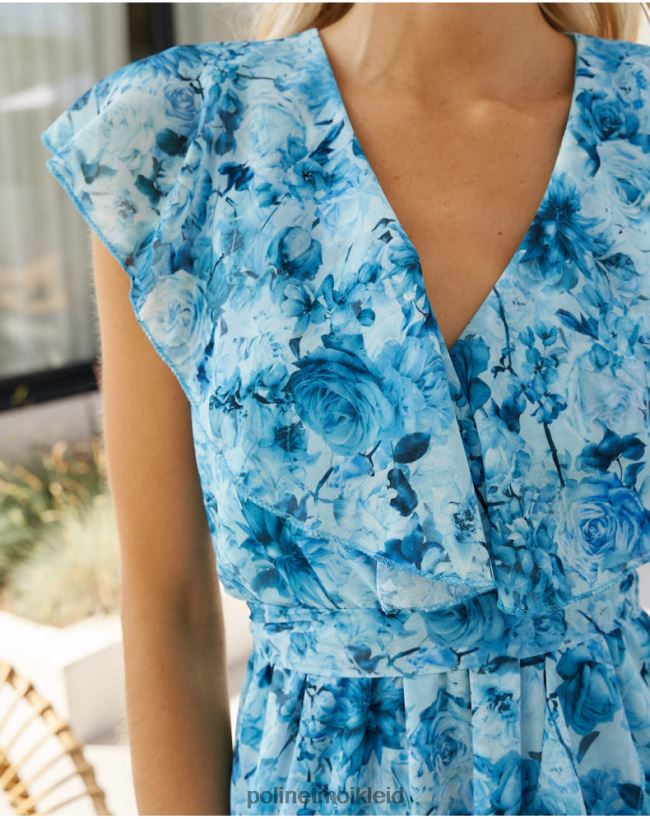 Polin et moi Kleid mit Rüschen aus Damaris HT8R12 Kleidung Türkis