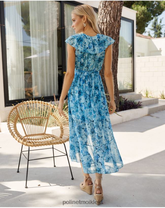 Polin et moi Kleid mit Rüschen aus Damaris HT8R12 Kleidung Türkis