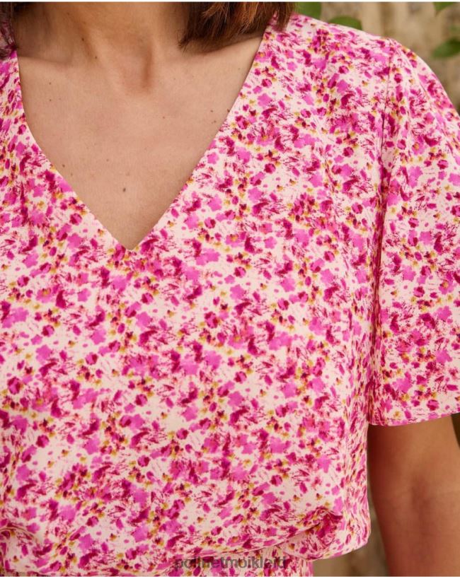 Polin et moi Kleid mit Yolanda-Ärmeln HT8R76 Kleidung Fuchsie