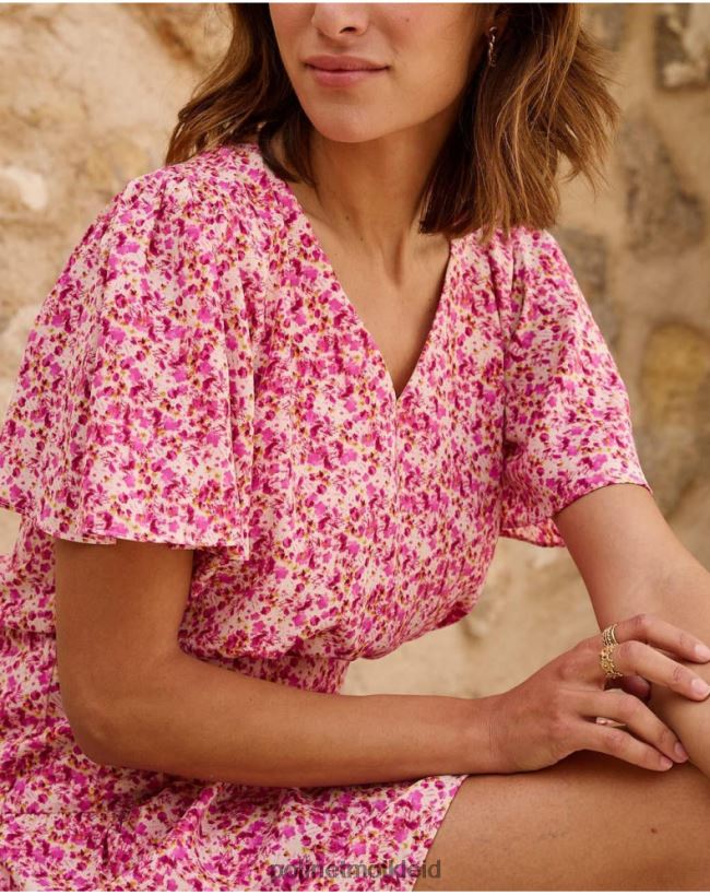 Polin et moi Kleid mit Yolanda-Ärmeln HT8R76 Kleidung Fuchsie