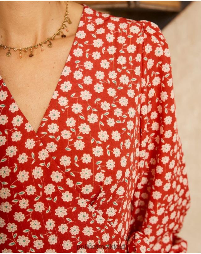 Polin et moi Lala Cross-Over-S-Kleid HT8R119 Kleidung Rot